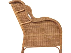 vidaXL 2-Sitzer-Sofa Hellbraun Natur Rattan und Leinen* Sofas