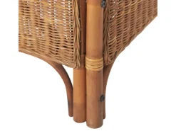 vidaXL 2-Sitzer-Sofa Hellbraun Natur Rattan und Leinen* Sofas