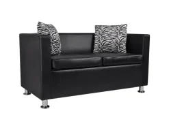 vidaXL 2-Sitzer-Sofa Kunstleder Schwarz Modell 1* Sofas