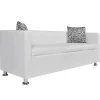 vidaXL 3-Sitzer-Sofa Kunstleder Weiß