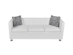 vidaXL 3-Sitzer-Sofa Kunstleder Weiß