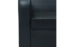 vidaXL 2-Sitzer-Sofa Kunstleder Schwarz