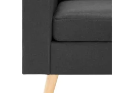 vidaXL 3-Sitzer-Sofa mit Hocker Dunkelgrau Stoff* Sofas
