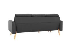 vidaXL 3-Sitzer-Sofa mit Hocker Dunkelgrau Stoff* Sofas