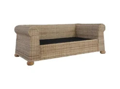 vidaXL 2-Sitzer-Sofa mit Kissen Natur Rattan* Sofas