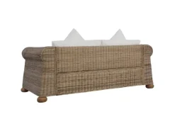 vidaXL 2-Sitzer-Sofa mit Kissen Natur Rattan* Sofas