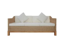 vidaXL 3-Sitzer-Sofa mit Polstern Natürliches Rattan Modell 1* Sofas