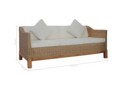 vidaXL 3-Sitzer-Sofa mit Polstern Natürliches Rattan Modell 1* Sofas