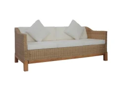 vidaXL 3-Sitzer-Sofa mit Polstern Natürliches Rattan Modell 1* Sofas