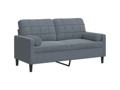vidaXL 2-Sitzer-Sofa mit Zierkissen Dunkelgrau 140 cm Samt 2150046* Sofas