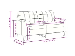 vidaXL 2-Sitzer-Sofa mit Zierkissen Dunkelgrau 140 cm Samt 2150046* Sofas