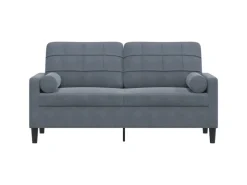 vidaXL 2-Sitzer-Sofa mit Zierkissen Dunkelgrau 140 cm Samt 2150046* Sofas
