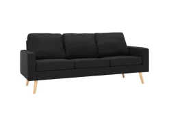 vidaXL 3-Sitzer-Sofa Schwarz Stoff Modell 4* Sofas