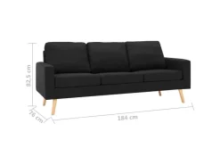 vidaXL 3-Sitzer-Sofa Schwarz Stoff Modell 4* Sofas