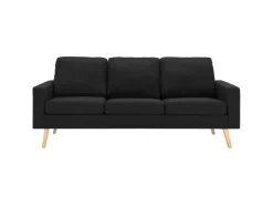 vidaXL 3-Sitzer-Sofa Schwarz Stoff Modell 4* Sofas