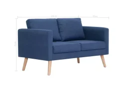 vidaXL 2-Sitzer-Sofa Stoff Blau Modell 2* Sofas