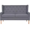 vidaXL 2-Sitzer-Sofa Stoff Grau* Sofas