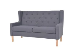 vidaXL 2-Sitzer-Sofa Stoff Grau* Sofas