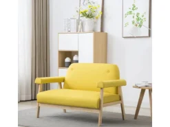 vidaXL 2-Sitzer-Sofa Stoff Gelb Modell 3