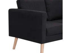 vidaXL 3-Sitzer-Sofa Stoff Schwarz Modell 1* Kissenbezüge|Sofas