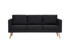 vidaXL 3-Sitzer-Sofa Stoff Schwarz Modell 1* Kissenbezüge|Sofas