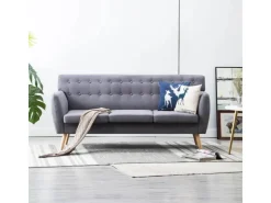 vidaXL 3-Sitzer-Sofa Stoff 172x70x82 cm Hellgrau