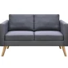 vidaXL Sofa 2-Sitzer Stoff Dunkelgrau