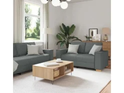 vidaXL Sofa-Set 3-Tlg Leinenmischgewebe 3324610