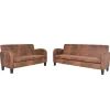 vidaXL Sofa-Set 2-Tlg Kunstleder in Wildleder-Optik Braun