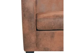 vidaXL Sofa-Set 2-Tlg Kunstleder in Wildleder-Optik Braun