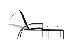 vidaXL Sonnenliege mit Fußhocker PE-Rattan 317629