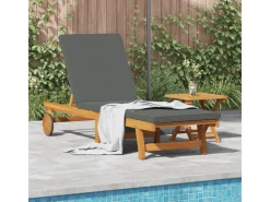 vidaXL Sonnenliege mit Rädern und Kissen Massivholz 4105536* Kissen