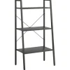 vidaXL Standregal mit 3 Böden Schwarz 56x35x108 cm