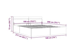 vidaXL Stauraumbett Hydraulisch mit LED Kunstleder 180x200 cm 285545