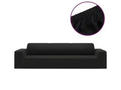 vidaXL Stretch Sofahusse 4-Sitzer Schwarz Polyester-Jersey