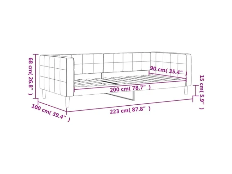 vidaXL Tagesbett 90x200 cm Samt 354008* Sofas