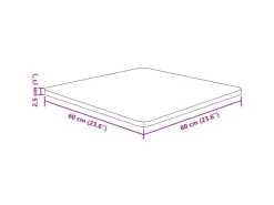 vidaXL Tischplatte Quadratisch Hellbraun 60x60x2,5cm Behandelte Eiche