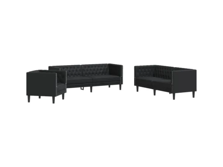 vidaXL 3-Tlg Chesterfield-Sofa-Set Kunstleder 3209267* Sofas