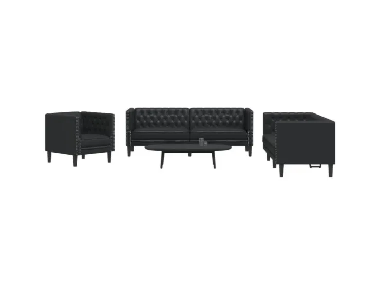 vidaXL 3-Tlg Chesterfield-Sofa-Set Kunstleder 3209267* Sofas