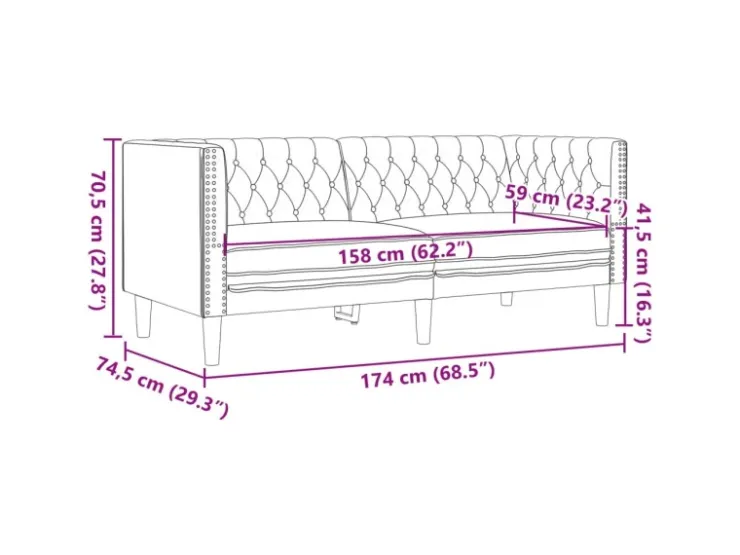 vidaXL 3-Tlg Chesterfield-Sofa-Set Kunstleder 3209267* Sofas