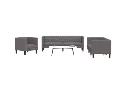 vidaXL 3-Tlg Chesterfield-Sofa-Set Kunstleder 3209270