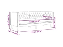 vidaXL 3-Tlg Chesterfield-Sofa-Set Kunstleder 3209270