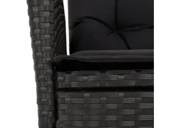 vidaXL 9-tlg Garten-Essgruppe mit Kissen Schwarz Poly Rattan Modell 98* Kissenbezüge