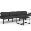 vidaXL 5-tlg Garten-Lounge-Set mit Kissen Aluminium Anthrazit Modell 2