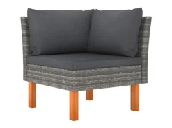 vidaXL 4-tlg Garten-Lounge-Set mit Kissen Poly Rattan Grau Modell 1* Kissenbezüge