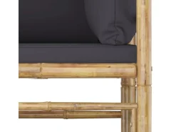 vidaXL 2-tlg Garten-Lounge-Set mit Dunkelgrauen Kissen Bambus Modell 1* Sofas