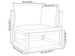 vidaXL 2-tlg. Garten-Sofa-Set mit Kissen Massivholz Akazie