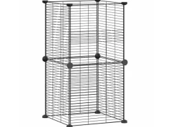 vidaXL 8-Tlg Haustierkäfig Schwarz 35x35 cm Stahl Modell 6* Kleintierbedarf