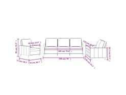 vidaXL 3-Tlg Sofagarnitur mit Kissen Samt 3201484* Sofas