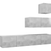 vidaXL 4-tlg. TV-Schrank-Set Betongrau Holzwerkstoff Modell 25